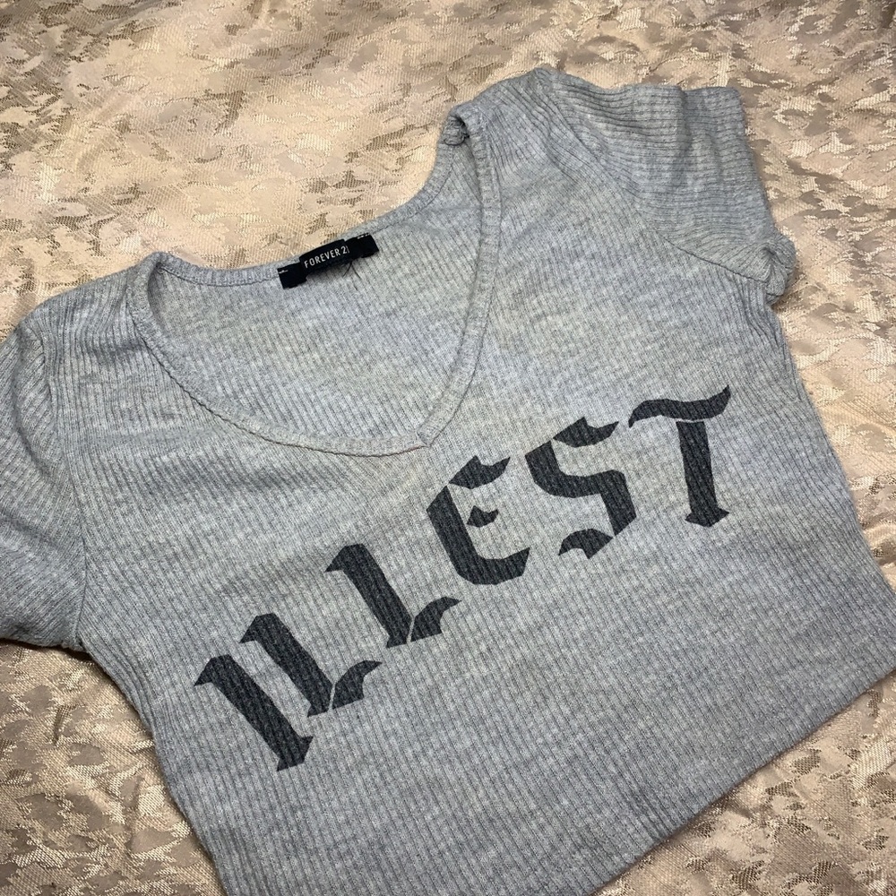 Gray crop top